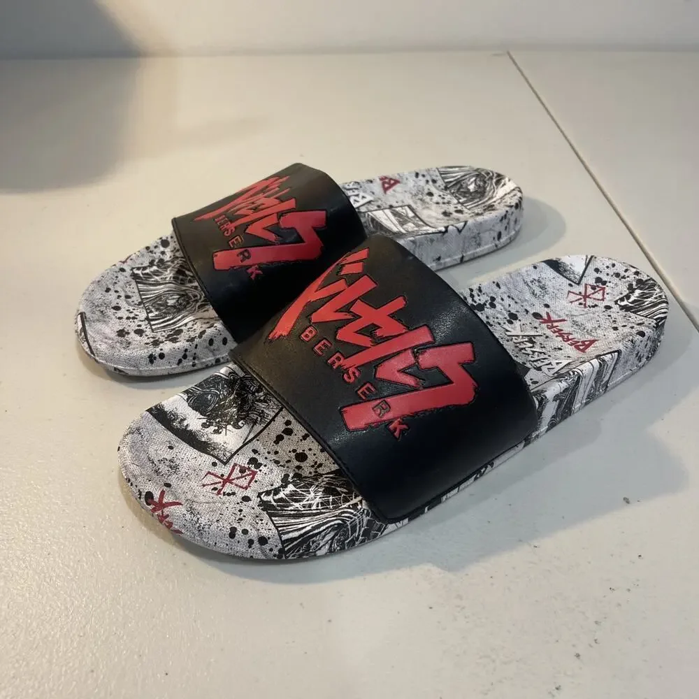 Berserk Manga Soccer Slides Flip Flop Adult Sandals Atsuko Japan Gamer Men Sz 9